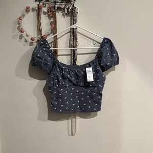 NWT Hollister Off the Shoulder Crop Top
